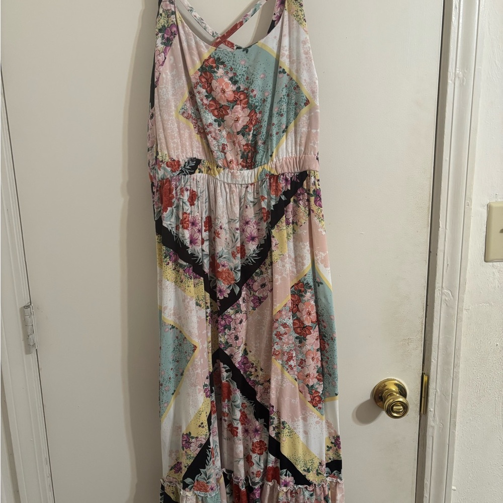 Floral Multicolor Tiered Midi Dress